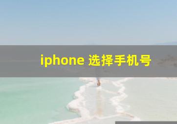 iphone 选择手机号